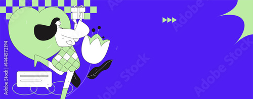 Happy Valentine's Day flat character vector concept business hand drawn illustration
