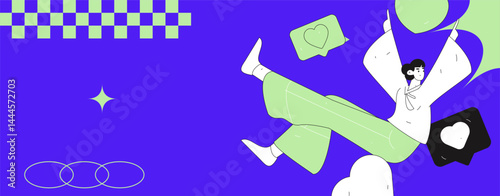 Happy Valentine's Day flat character vector concept business hand drawn illustration
