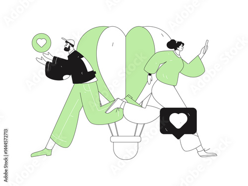 Happy Valentine's Day flat character vector concept business hand drawn illustration
