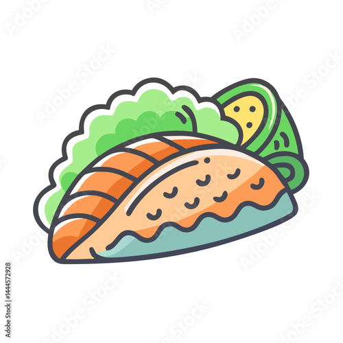  Illustration of Salmon Tacos with Avocado