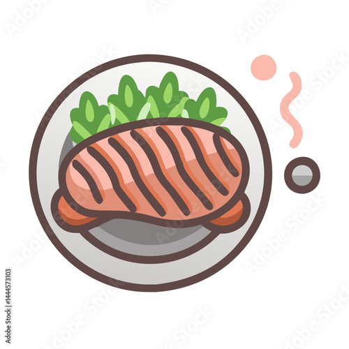  Illustration of Salmon with Balsamic Glaze
