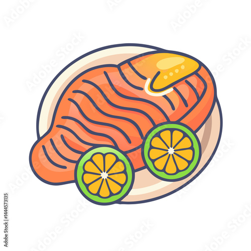  Illustration of Salmon with Citrus Glaze