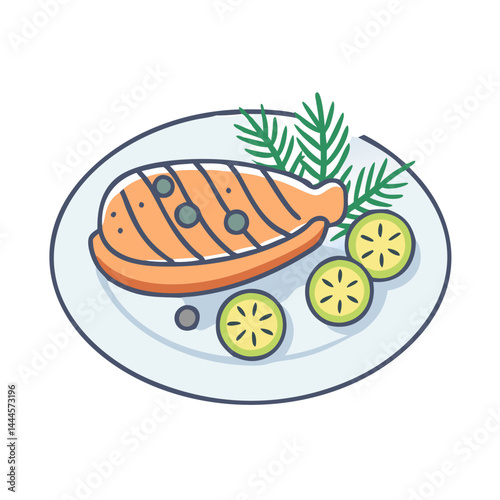  Grilled Salmon with Dill and Capers
