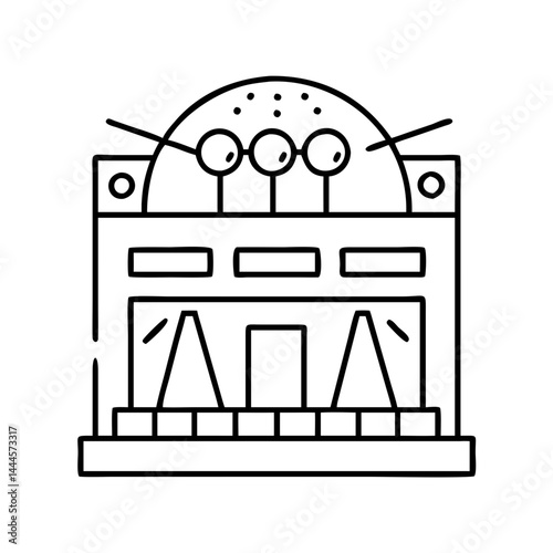 venue icon, venue line art - simple line art of venue, perfect for venue logos and icons