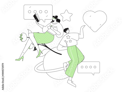 Happy Valentine's Day flat character vector concept business hand drawn illustration
