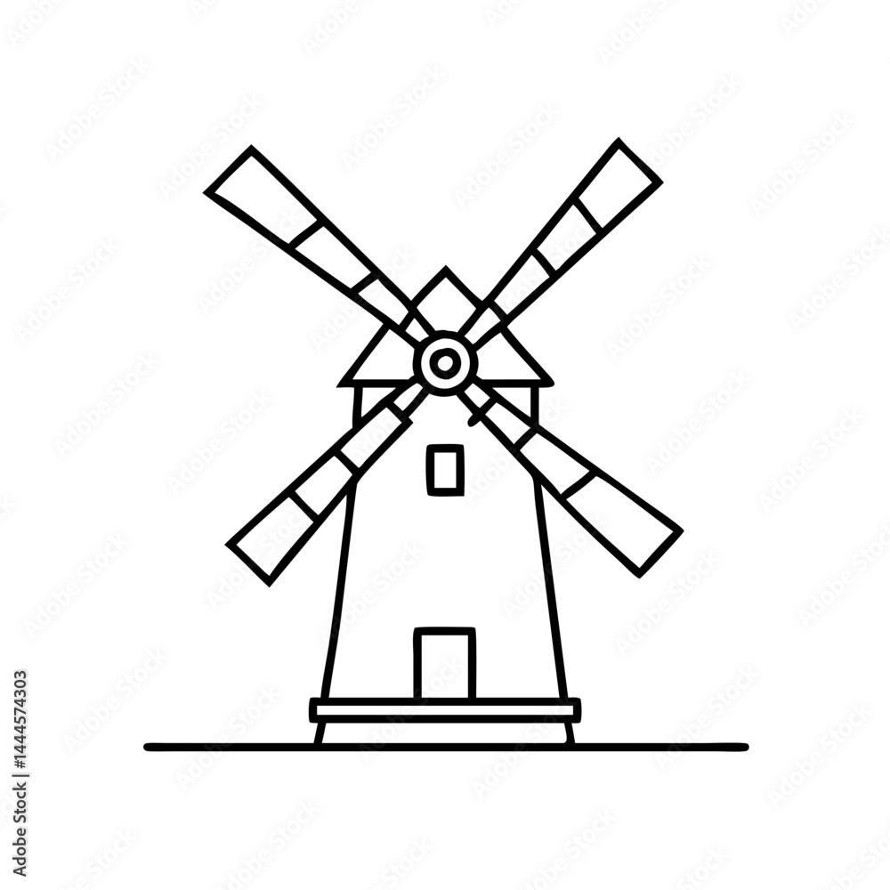 windmill icon, windmill line art - simple line art of windmill, perfect for windmill logos and icons