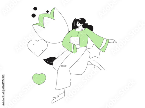 Happy Valentine's Day flat character vector concept business hand drawn illustration

