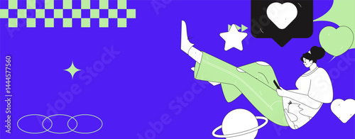 Happy Valentine's Day flat character vector concept business hand drawn illustration
