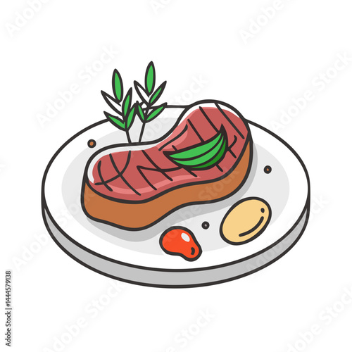  Rich Grilled Steak with Garlic Rosemary Sauce