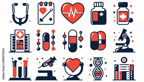 A collection of medical and health care icons