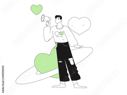 Happy Valentine's Day flat character vector concept business hand drawn illustration
