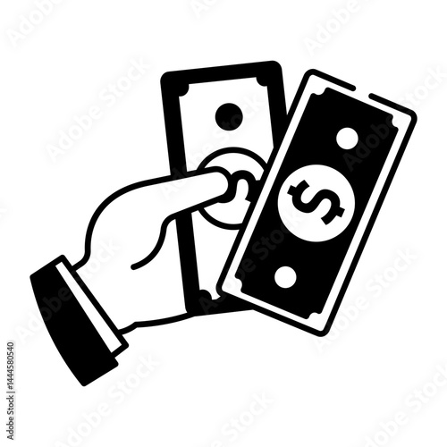 Sketchy style illustration of cash payment 
