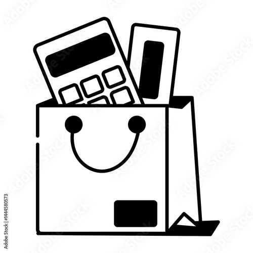 Shopping budget illustration in hand drawn style 
