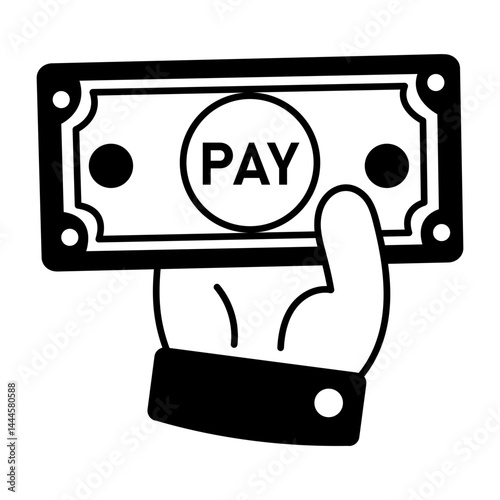 A hand drawn style illustration showing pay
