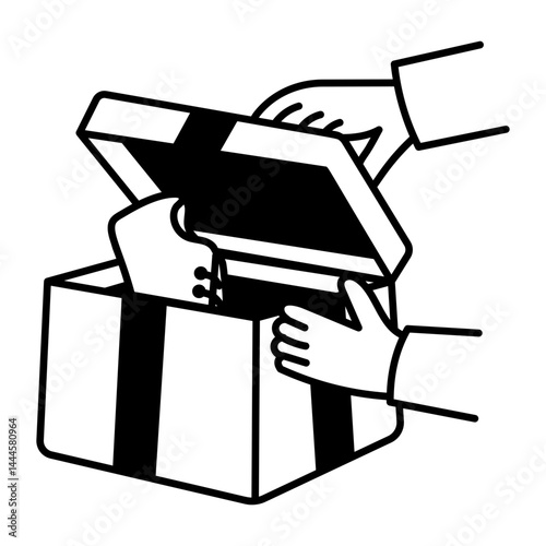 A hand drawn style illustration of gift 

