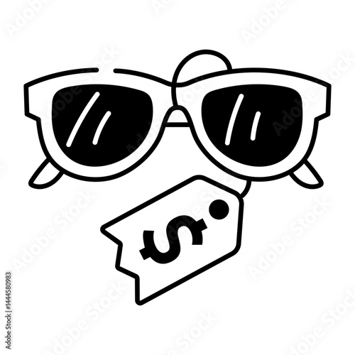 Glasses price illustration in sketchy style 
