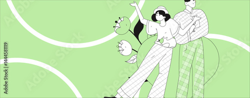Happy Valentine's Day flat character vector concept business hand drawn illustration
