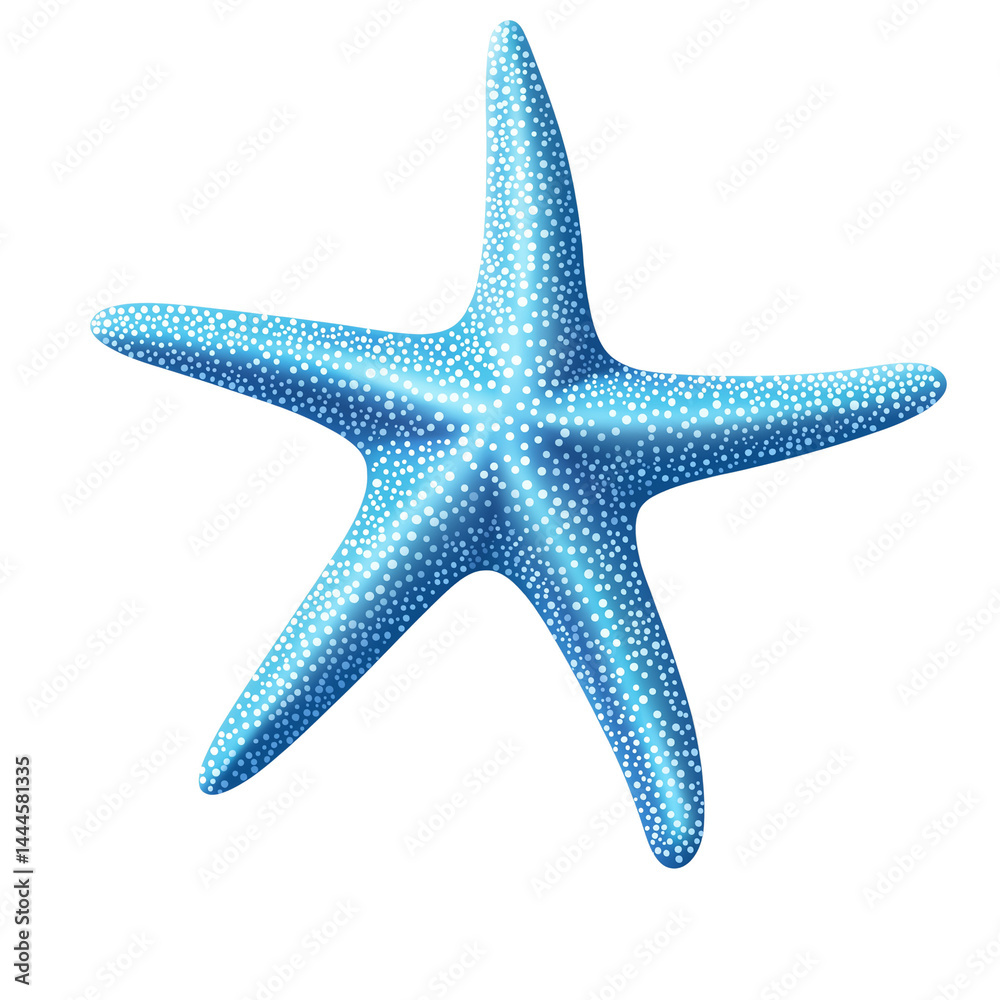 Bright blue starfish resting on sandy ocean floor Bright blue starfish resting on sandy ocean floor