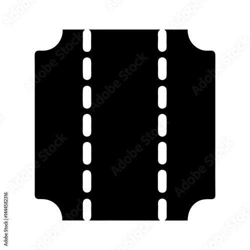 Black and White Perforated Ticket Stub Icon Illustration Graphic Design