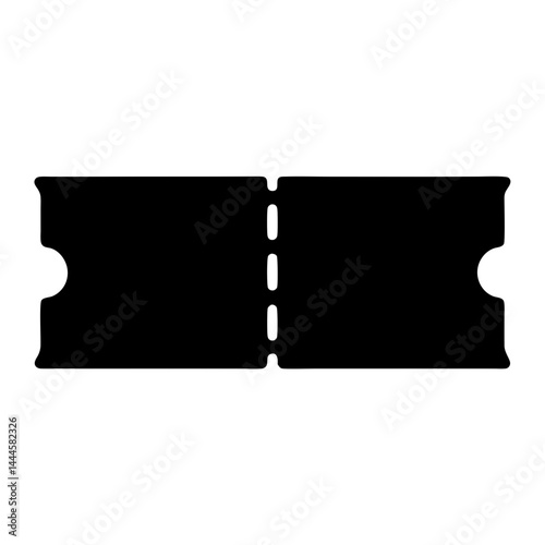 Simple Black and White Ticket Stub Icon Illustration Graphic Design