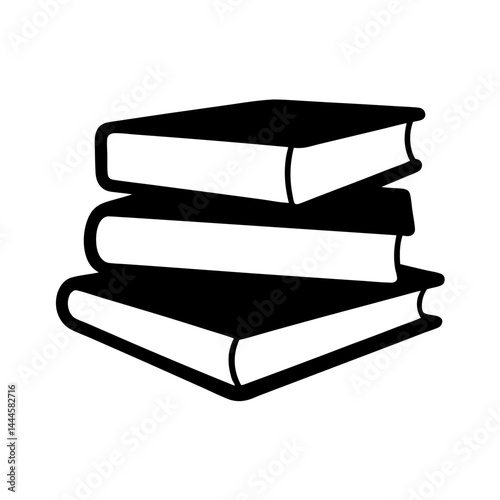 A Stack of Three Books Icon Illustration Graphic Design