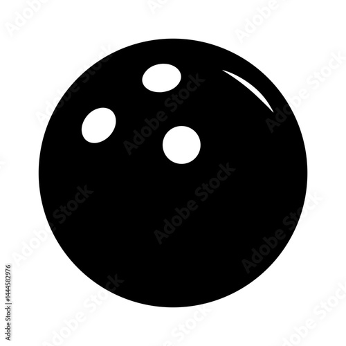 Bowling Ball Icon Black and White Simple Graphic Design Sport Equipment Game Recreation Leisure Activity Fun Entertainment Bowling Alley Strike Spare