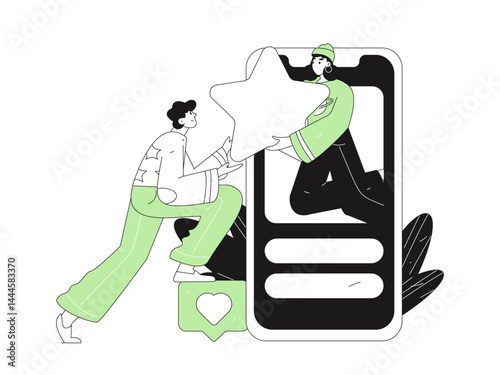Happy Valentine's Day flat character vector concept business hand drawn illustration
