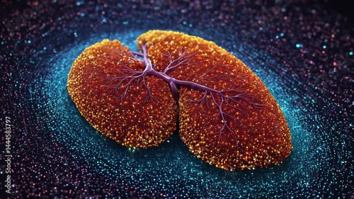Vibrant Digital of Human Liver. Video Generative AI.