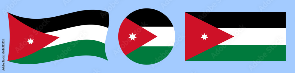 This is a vector illustration of the Jordan flag. This is a vector illustration of the Jordan flag.