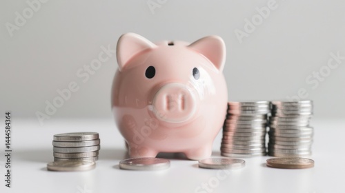 The pink piggy bank photo