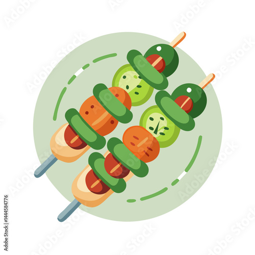  Tasty Grilled Vegetable Skewers with Pesto