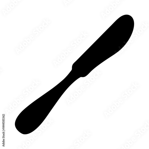 Silhouette of a butter knife kitchen utensil cooking tool