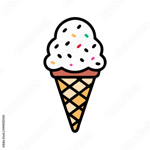  Colorful Ice Cream Cone with Sprinkles