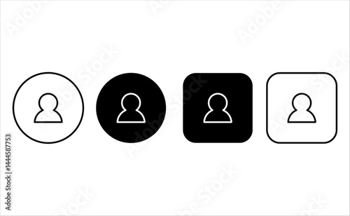 Set of outline group of people icons. Web buttons with user profile icons