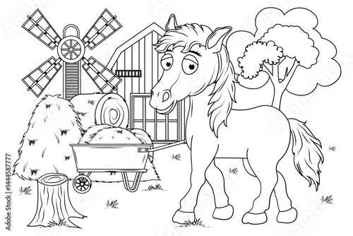 Coloring Horse Animal Cartoon