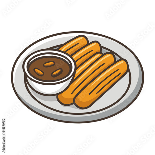  Delicious Plate of Churros with Chocolate