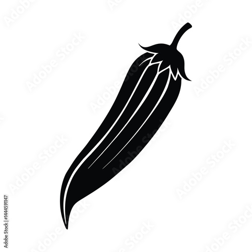 okra icon of silhouette vector illustration on white background