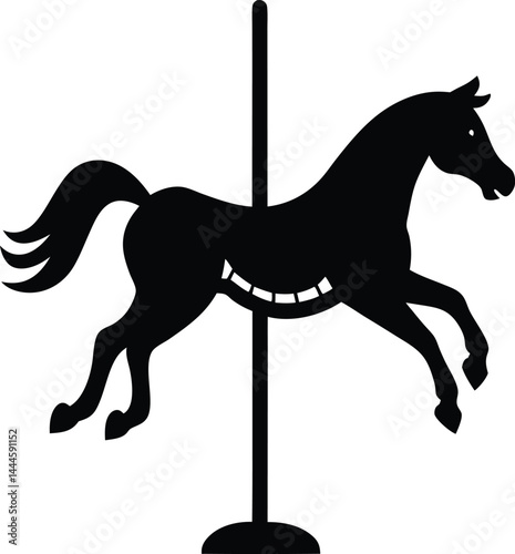 Carousel Horse Silhouette vector illustration