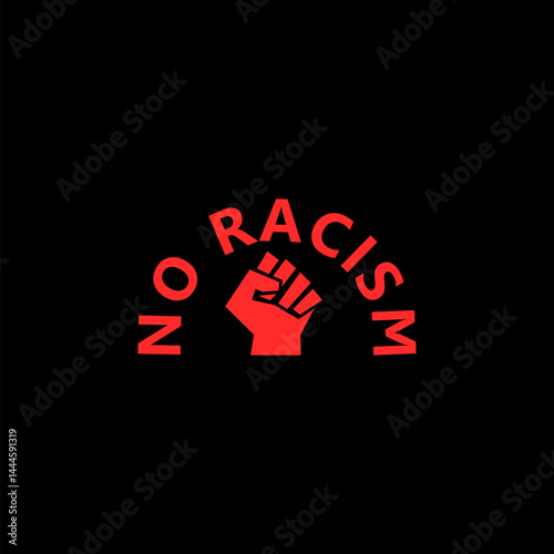 No racism icon isolated on black background
