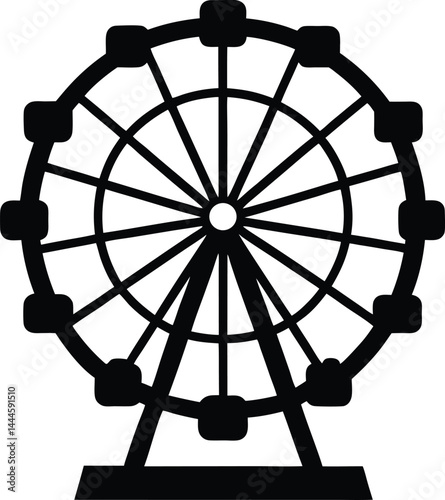 Ferris Wheel Silhouette vector illustration