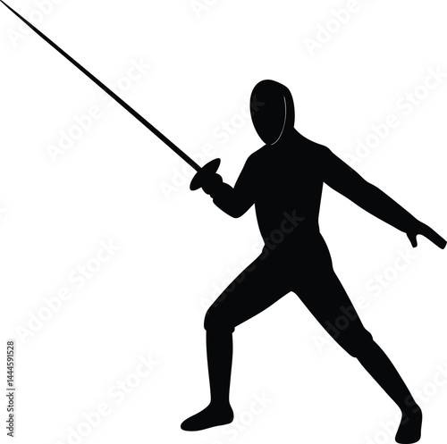 Fencing Sword Silhouette vector illustration