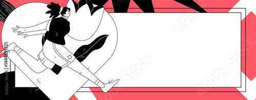 Happy Valentine's Day flat character vector concept business hand drawn illustration
