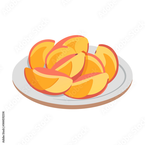  Tasty Plate of Fresh Sliced Peaches