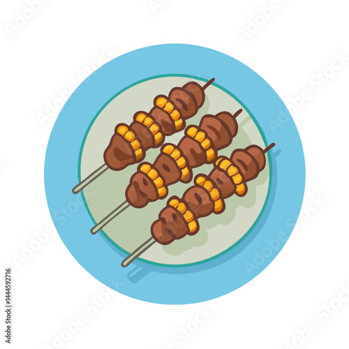 Tasty Plate of Grilled Lamb Kebabs