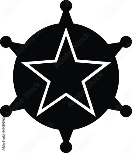 Sheriff Badge Silhouette vector illustration