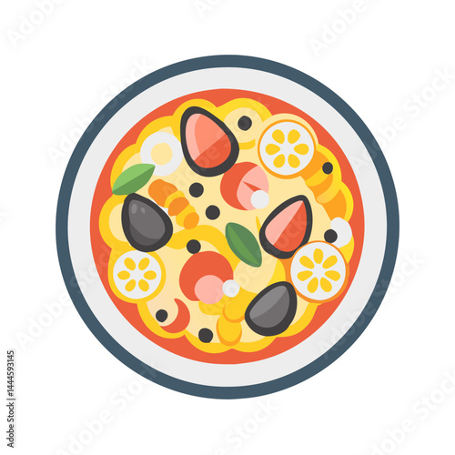  Delicious Plate of Seafood Paella