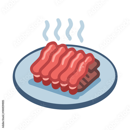  Delicious Plate of Smoked Ribs