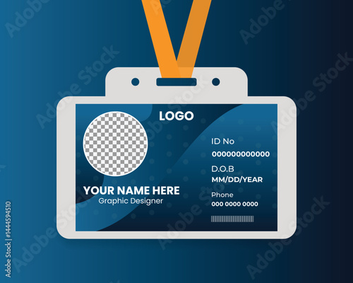 Modern Horizontal ID Card Layout