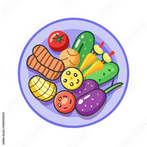  Tasty Platter of Assorted Grilled Vegetables