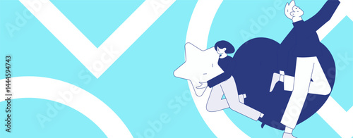 Happy Valentine's Day flat character vector concept business hand drawn illustration
